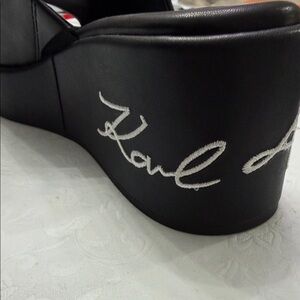 Karl Lagerfeld Signature Black Wedges
